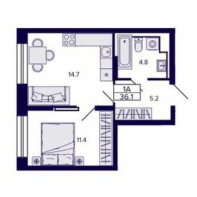 Квартира 36,2 м², 1-комнатная - изображение 1