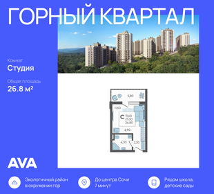 Квартира 26,8 м², студия - изображение 1