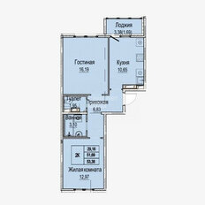 Квартира 61 м², 2-комнатная - изображение 2