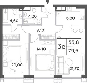 Квартира 79,5 м², 3-комнатная - изображение 1