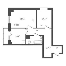 Квартира 55,9 м², 2-комнатная - изображение 1