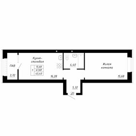 Квартира 45,4 м², 1-комнатная - изображение 1