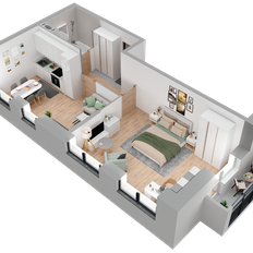 Квартира 52 м², 1-комнатная - изображение 3