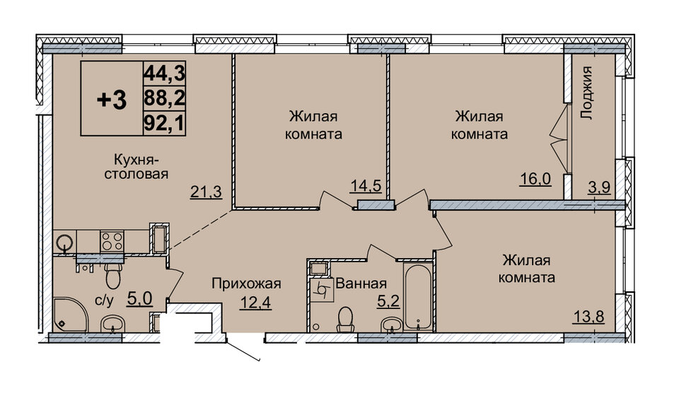 113,1 м², 4-комнатная квартира 15 500 000 ₽ - изображение 110