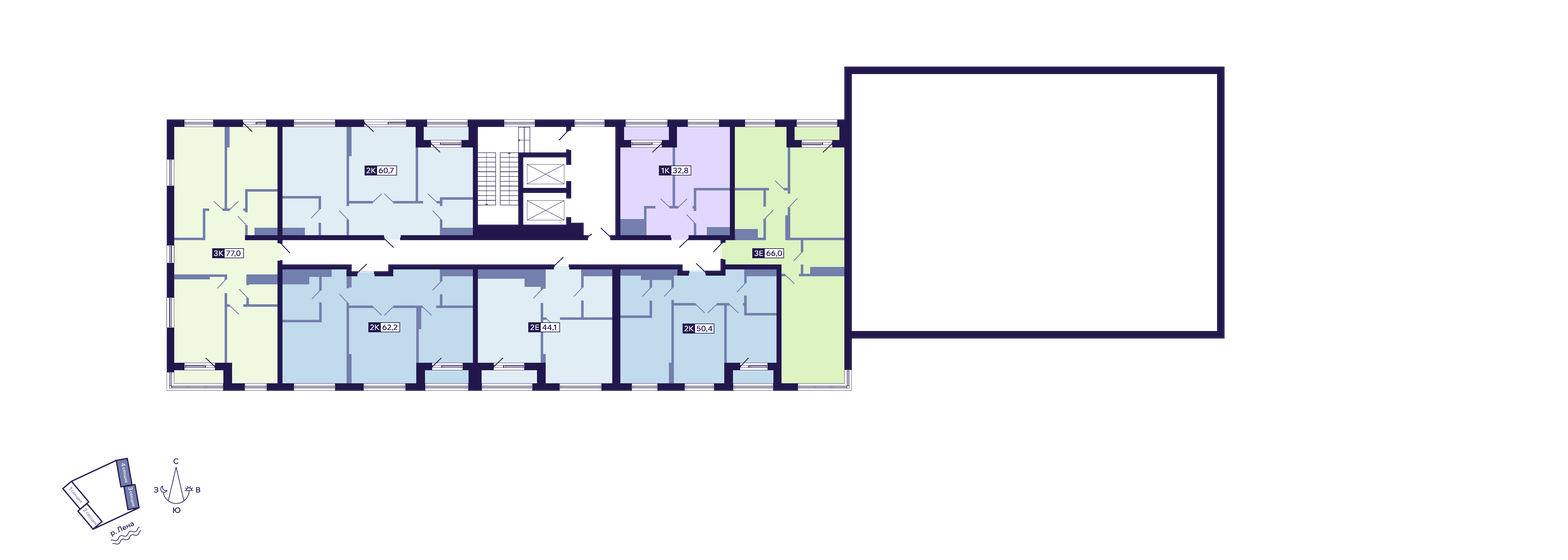 70,1 м², 1-комнатная квартира 15 500 000 ₽ - изображение 95