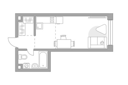 Квартира 28,4 м², студия - изображение 1