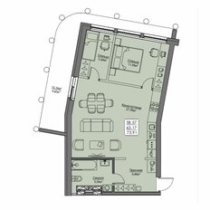 Квартира 63,2 м², 1-комнатная - изображение 2