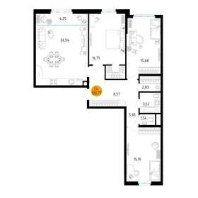 Квартира 100,8 м², 3-комнатная - изображение 1