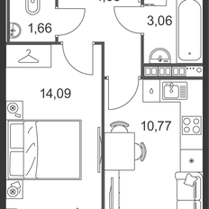 Квартира 34,5 м², 1-комнатная - изображение 2