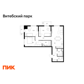Квартира 85,4 м², 3-комнатная - изображение 1