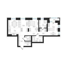 Квартира 80,1 м², 3-комнатная - изображение 1