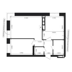 Квартира 54,8 м², 2-комнатная - изображение 2