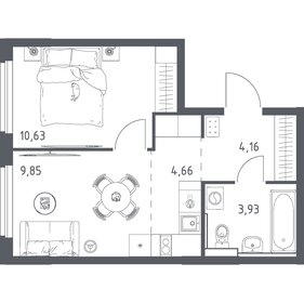 Квартира 33,2 м², 2-комнатная - изображение 1