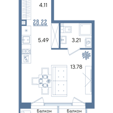 Квартира 28,2 м², студия - изображение 2