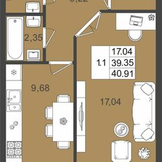 Квартира 40,9 м², 1-комнатная - изображение 2