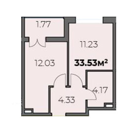 Квартира 33,5 м², 1-комнатная - изображение 1