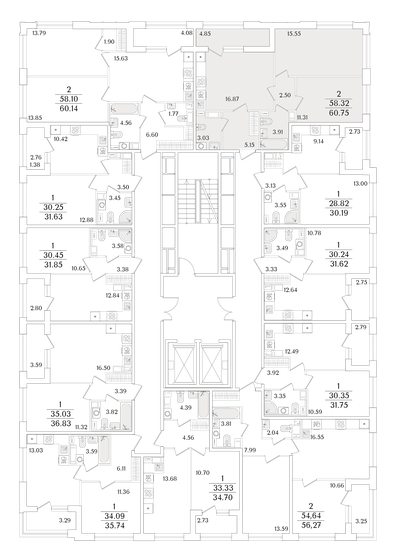 52,7 м², 2-комнатная квартира 27 192 518 ₽ - изображение 36