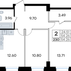 Квартира 54,3 м², 2-комнатная - изображение 3