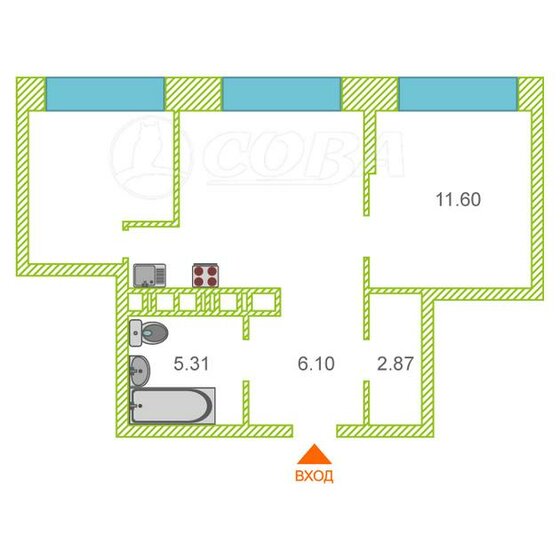 48,1 м², 2-комнатная квартира 7 750 000 ₽ - изображение 114