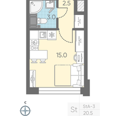 Квартира 20,5 м², студия - изображение 2
