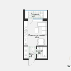 Квартира 25,2 м², 1-комнатная - изображение 3