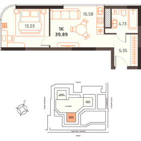 Квартира 39,9 м², 1-комнатная - изображение 1