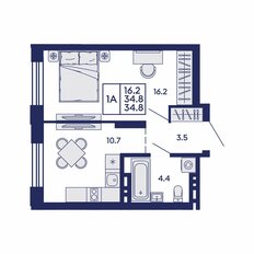 Квартира 34,8 м², 1-комнатная - изображение 2