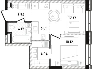 41,2 м², 1-комнатная квартира 27 689 000 ₽ - изображение 20