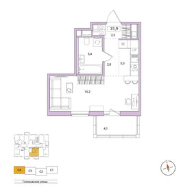 Квартира 31,9 м², студия - изображение 1