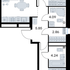 Квартира 62,8 м², 2-комнатная - изображение 3