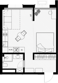 Квартира 39 м², 1-комнатная - изображение 1