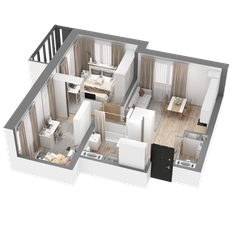 Квартира 54,1 м², 2-комнатная - изображение 3