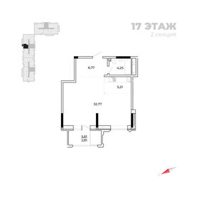 Квартира 54,6 м², студия - изображение 1