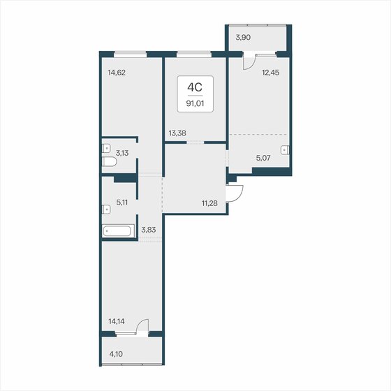 91 м², 4-комнатная квартира 9 550 000 ₽ - изображение 33