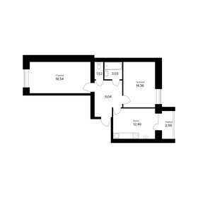 Квартира 60,5 м², 2-комнатная - изображение 1