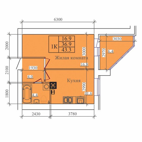 54 м², 1-комнатная квартира 5 800 000 ₽ - изображение 86