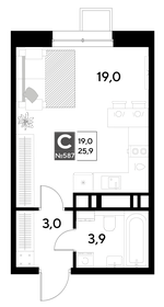 Квартира 25,9 м², студия - изображение 1