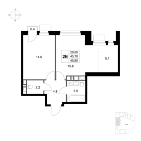 Квартира 45,8 м², 2-комнатная - изображение 1