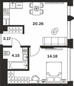 Квартира 41,8 м², 1-комнатная - изображение 1