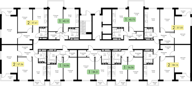 Квартира 59 м², 2-комнатная - изображение 2