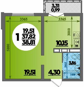 Квартира 38,8 м², 1-комнатная - изображение 1