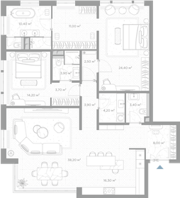 Квартира 144,1 м², 2-комнатная - изображение 2