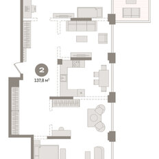 Квартира 137,8 м², 2-комнатная - изображение 3