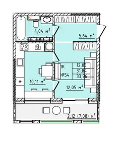 Квартира 33,4 м², 1-комнатная - изображение 1