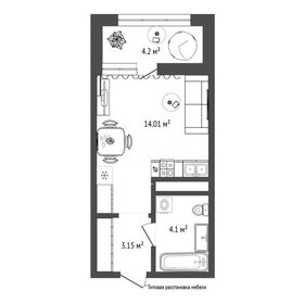 Квартира 23,4 м², студия - изображение 1