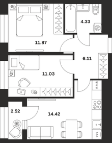 Квартира 50,3 м², 2-комнатная - изображение 1