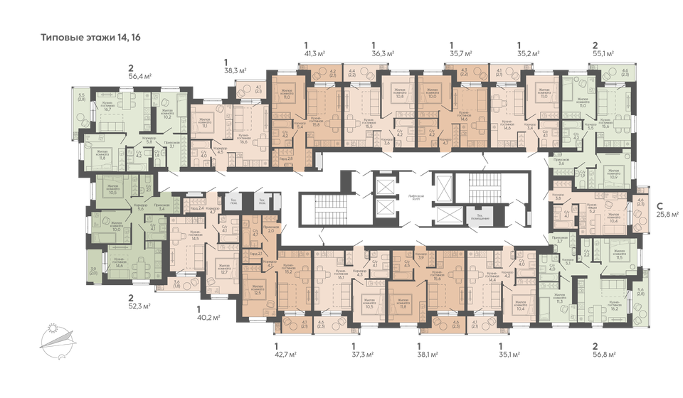 82,5 м², 3-комнатная квартира 12 379 000 ₽ - изображение 42