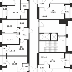 Квартира 47,1 м², 1-комнатная - изображение 3