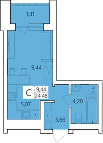 Квартира 24,5 м², студия - изображение 1