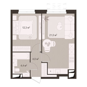 Квартира 41,7 м², 1-комнатная - изображение 1